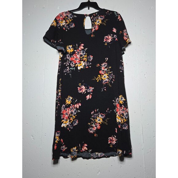 Maurices Dark Floral Short Sleeve Mini Dress Size Large Whimsigoth Boho Summer - Picture 2 of 9
